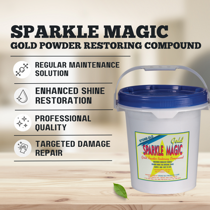 STONE-GLO Sparkle Magic Gold 5X Powder - Your Ultimate Stone & Floor Polish, for Restoring Glistening Stone Floors & Renewed Surfaces, Worn & Etched Areas