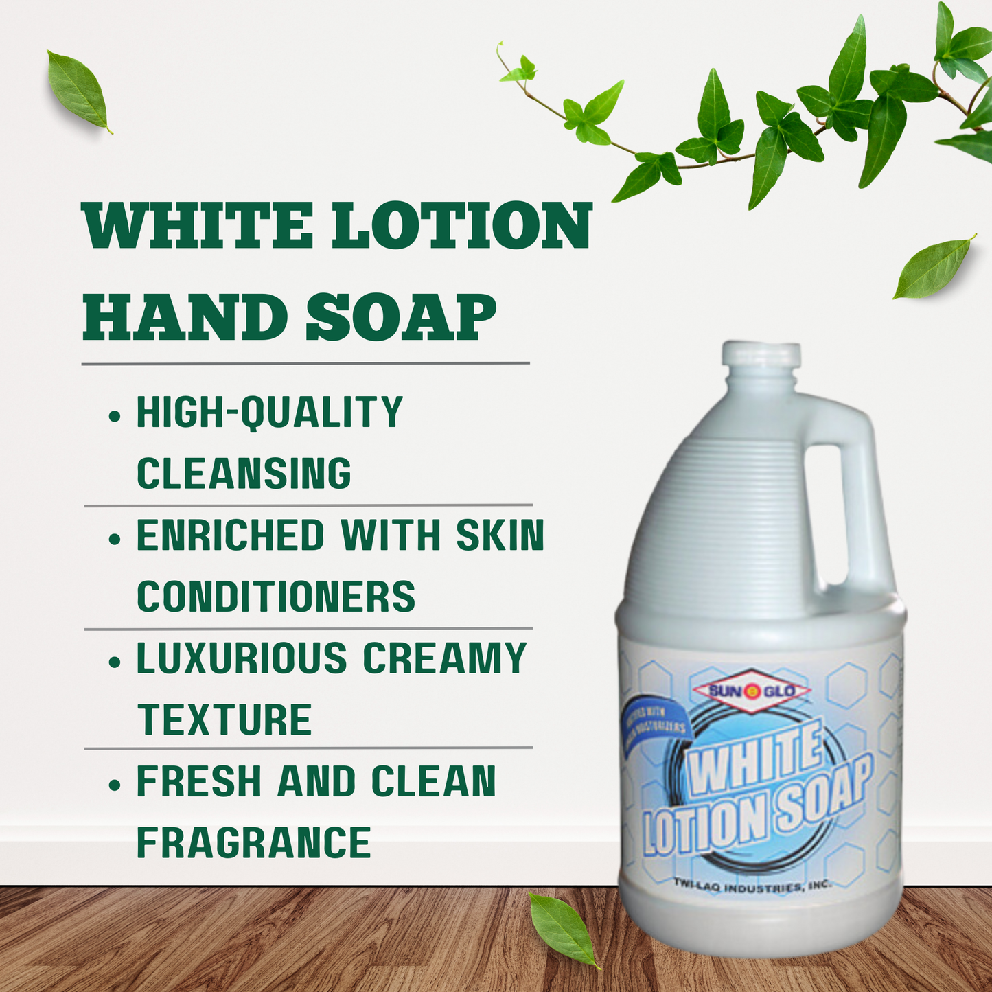 SUN-GLO White Lotion Hand Soap (4x1 Gallon Case)