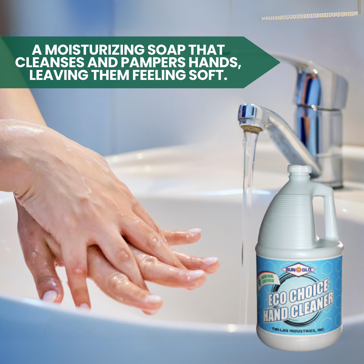 SUN-GLO Eco-Choice Hand Cleaner - Liquid Lotion Foaming Hand Soap, Refill Soap (4x1 Gallon Case)