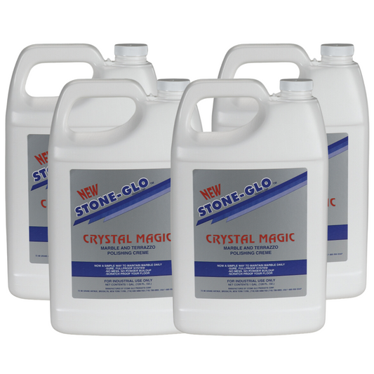 STONE-GLO Crystal Magic - Improve Marble, Travertine & Terrazzo Floor - Polishing Tile Cleaner, Light Scratch Removal (4x1 Gallon Case)