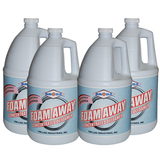 SUN GLO Foam Away - Premium Concentrated Defoamer for All Cleaning Equipment (4x1 Gallon Case)