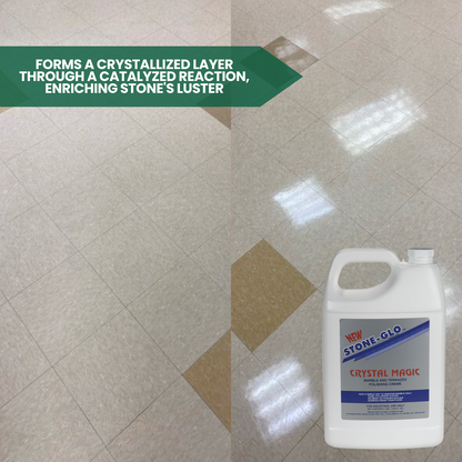 STONE-GLO Crystal Magic - Improve Marble, Travertine & Terrazzo Floor - Polishing Tile Cleaner, Light Scratch Removal (1 Gallon)
