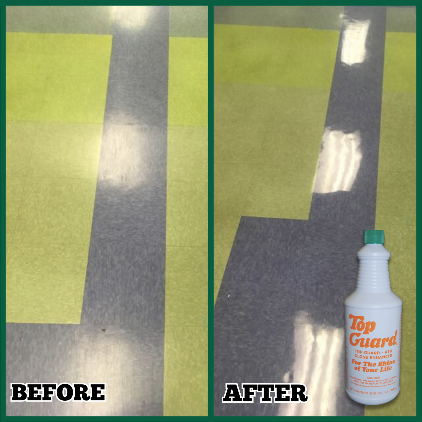 TOP GUARD Ready To Use (RTU) - Commercial & Industrial Flooring Protection, Surface Shield, Creates a Lustrous Wet Look Quick Shine Floor Finish (12x1 Quart Box)