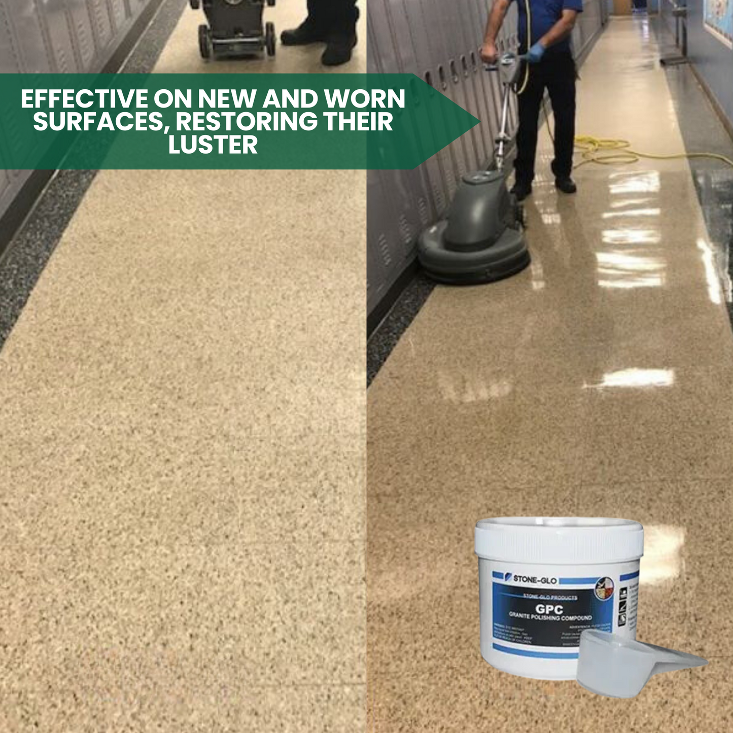 STONE-GLO Granite Polishing Compound - Effortless Clean & Shine Granite Polish, Color Enhancement & Revitalization for Granite Surfaces