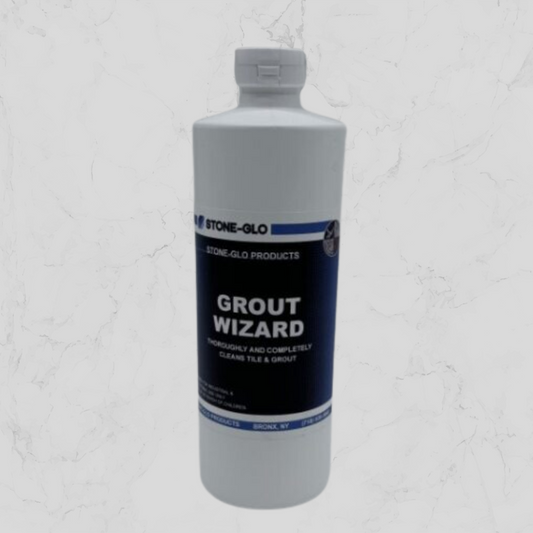 STONE-GLO Grout Wizard - Tile and Grout Cleaner | Premium Mineral Deposit Grout Cleaner & Stain Remover for Ceramic, Quarry, Granite, Slate and Porcelain Tile Finish (16 oz)