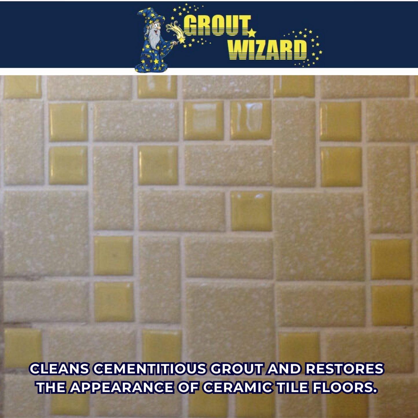 STONE-GLO Grout Wizard - Tile and Grout Cleaner | Premium Mineral Deposit Grout Cleaner & Stain Remover for Ceramic, Quarry, Granite, Slate and Porcelain Tile Finish (16 oz)