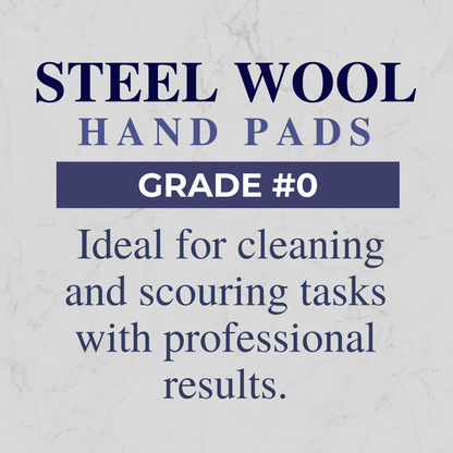 STONE-GLO Steel Wool Hand Pads - Durable, Surface-Safe & Scratch-Free Cleaning Supplies for Professional and General Use in Stripping, Cleaning, Finishing, and Polishing (12 x 16 pcs Pads)