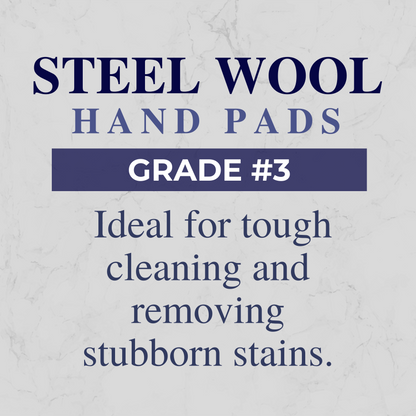 STONE-GLO Steel Wool Hand Pads - Durable, Surface-Safe & Scratch-Free Cleaning Supplies for Professional and General Use in Stripping, Cleaning, Finishing, and Polishing (12 x 16 pcs Pads)