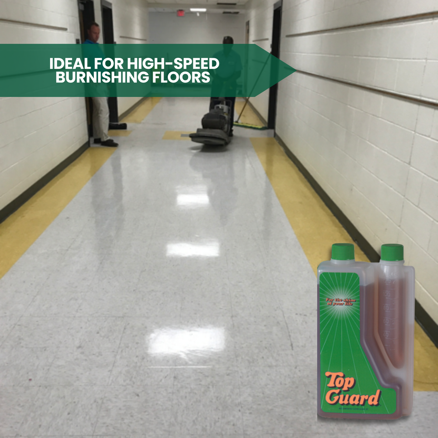 TOP GUARD - Commercial & Industrial Floor Protection, Surface Shield, Creates a Lustrous Wet Look Shine Floor Finish (6x1 Litter Box)