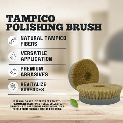 STONE-GLO Tampico Polishing Brush – Multi-Surface Compatibility for Professional Grade Finishing (7-Inch )