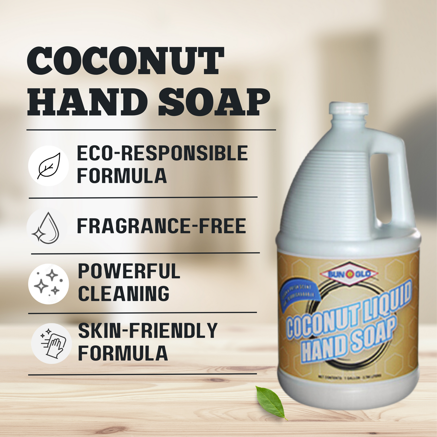 SUN-GLO Coconut Liquid Hand Soap (4x1 Gallon Case)