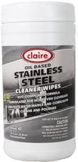 Claire Manufacturing Stainless Steel Wipes, 240 wipes/case (6 cans of 40), Award Winning Stainless Steel Cleaner and Polish