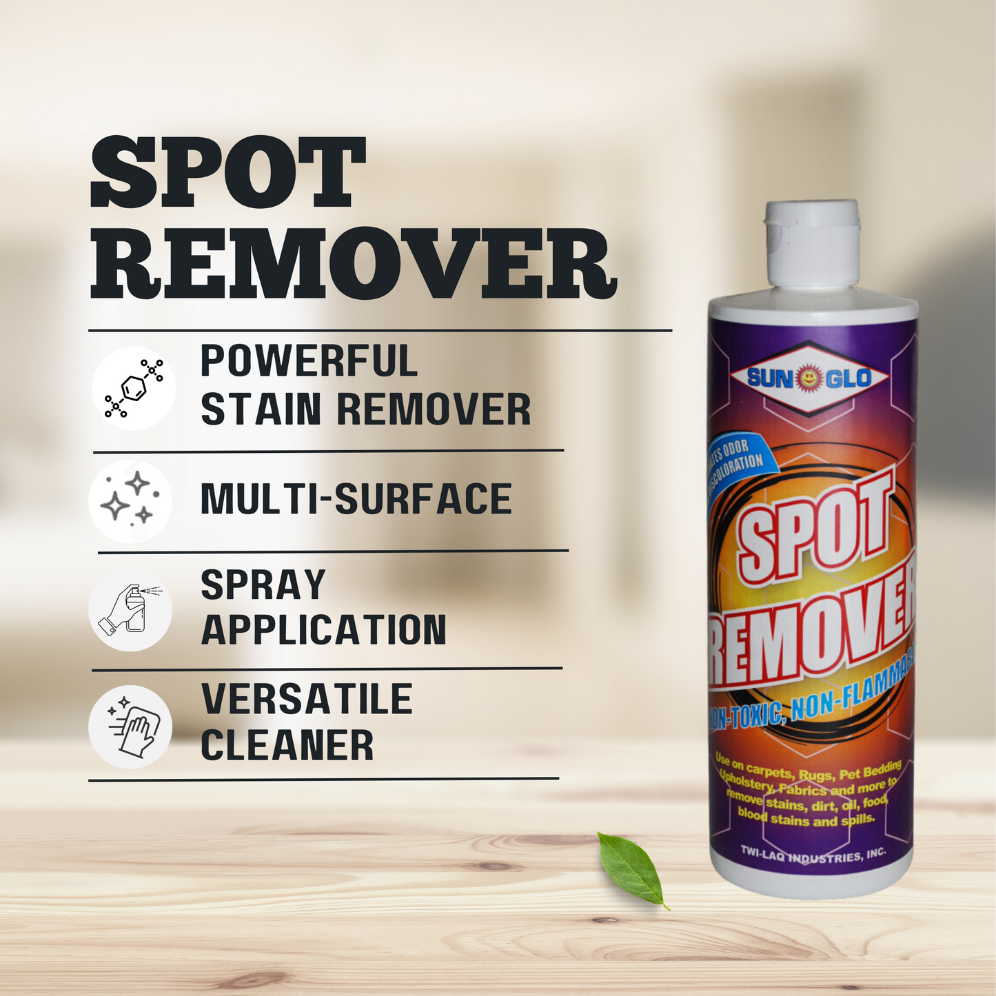 SUN-GLO Spot Remover – Your Ultimate Carpet Cleaner Solution and Carpet Stain Remover In One Powerful Formula (12-Pack, 16 oz. each)