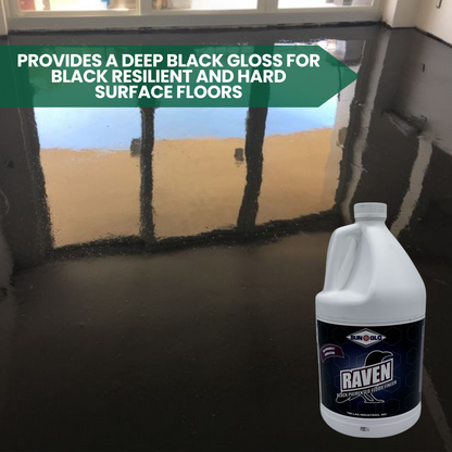 SUN-GLO Raven Black Pigmented Floor Finish | Commercial and Industrial Flooring Protection | Glossy Black Flooring Finish | Creates Brilliant Super Gloss Black Finish Surface (1 Gallon)