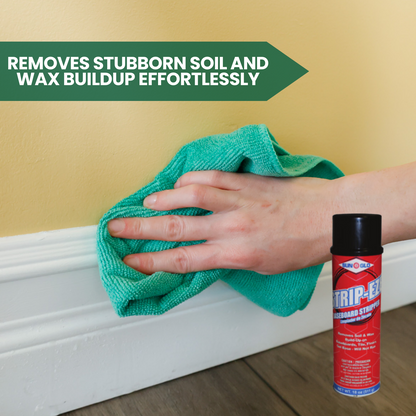 SUN-GLO Strip-Eze Baseboard Stripper - Removes Stubborn Soil & Wax Buildup on Baseboards, Tiles, and Floors - Gel Formula (12x1 case, 18oz)