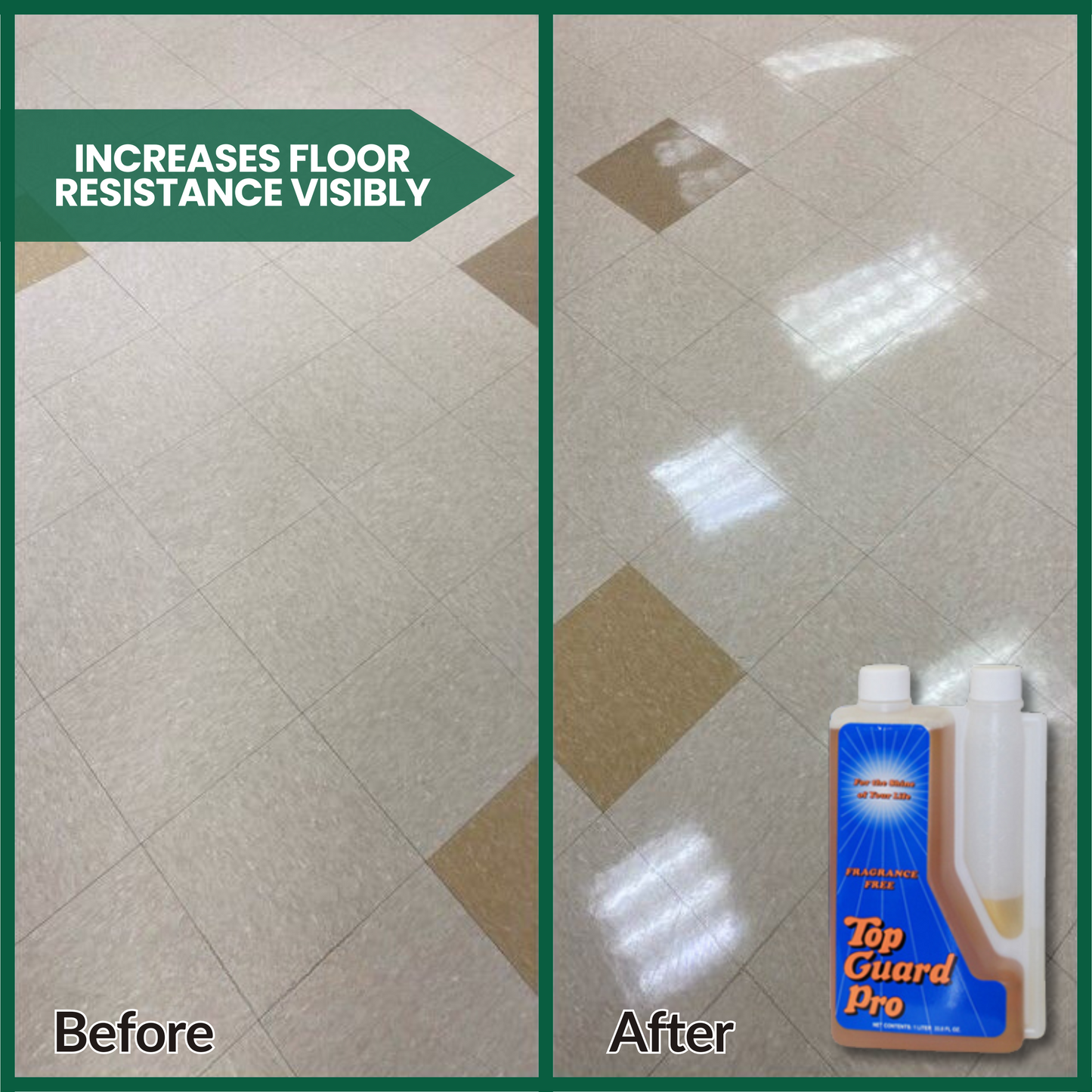 Top Guard PRO - Commercial & Industrial Flooring Protection, Surface Shield, Creating a Lustrous Wet Look Quick Shine Floor Finish (6x1 Litter Box)