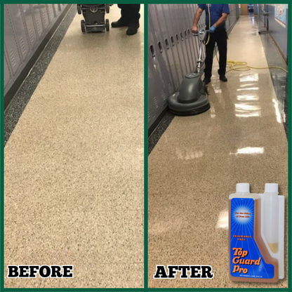 Top Guard PRO - Commercial & Industrial Flooring Protection, Surface Shield, Creating a Lustrous Wet Look Quick Shine Floor Finish (6x1 Litter Box)