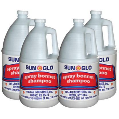 SUN-GLO Spray Bonnet Shampoo - Advanced Formula, Heavy Duty Commercial Strength, High-Performance Carpet Care - (4x1 Gallon Case)