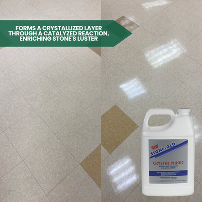 STONE-GLO Crystal Magic - Improve Marble, Travertine & Terrazzo Floor - Polishing Tile Cleaner, Light Scratch Removal (4x1 Gallon Case)