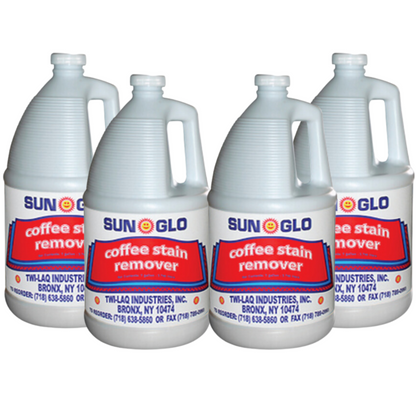 SUN-GLO Coffee Stain Remover - Ultra-Efficient for Upholstery & Carpet, Experience Spotless Clean (4x1 Gallon Case)