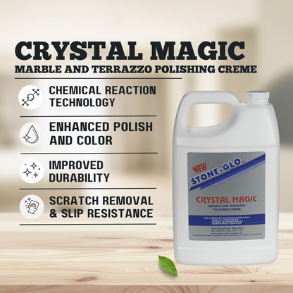 STONE-GLO Crystal Magic - Floor Polish, for Ultimate Shine, Durability & Protection - Polishing Tile Cleaner, Scratch Removal (4x1 Gallon Case)