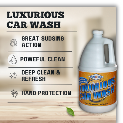 SUN-GLO Luxurious Car Wash - Premium Car Cleaning for a Luxurious Car Wash Experience (4x1 Gal Case)