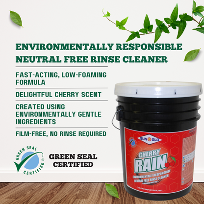 SUN-GLO Cherry Rain - Green Seal Certified (GS-37) Deodorizing Neutral Cleaner - 5 Gallon Pail