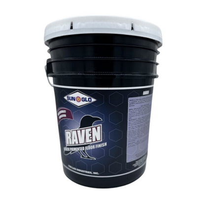 SUN-GLO Raven Black Pigmented Floor Finish | Commercial and Industrial Flooring Protection | Glossy Black Flooring Finish | Creates Brilliant Super Gloss Black Finish Surface (5 Gallon - Pail)