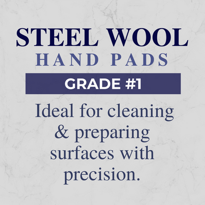 STONE-GLO Steel Wool Hand Pads - Durable, Surface-Safe & Scratch-Free Cleaning Supplies for Professional and General Use in Stripping, Cleaning, Finishing, and Polishing (12 x 16 pcs Pads)