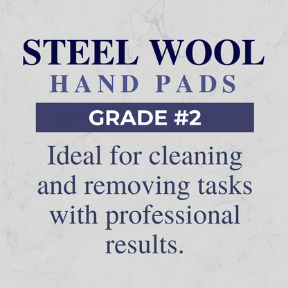 STONE-GLO Steel Wool Hand Pads - Durable, Surface-Safe & Scratch-Free Cleaning Supplies for Professional and General Use in Stripping, Cleaning, Finishing, and Polishing (12 x 16 pcs Pads)