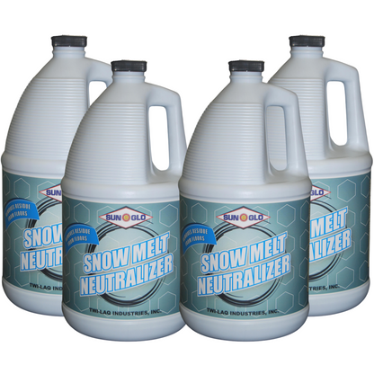 SUN-GLO Snow Melt Neutralizer - Efficient Ice Dissolving Solution for Walkways and Driveways (4x1 Gallon Case)