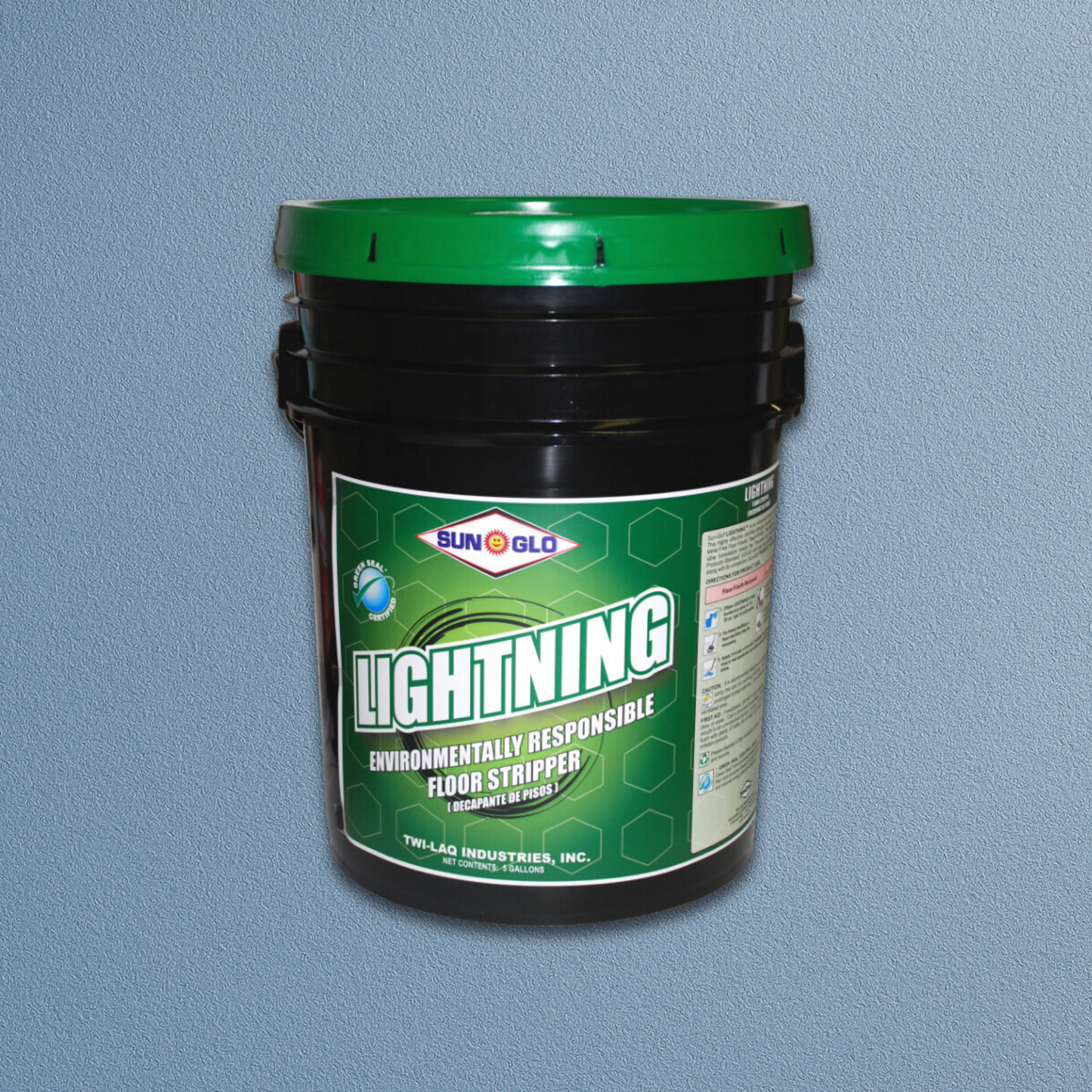 SUN-GLO Lightning - Floor Stripper - Industrial Strength, Fragrance-Free, Low VOC, Highly Concentrated Wax Suitable for All Resilient Surfaces (5 Gallon Pail)