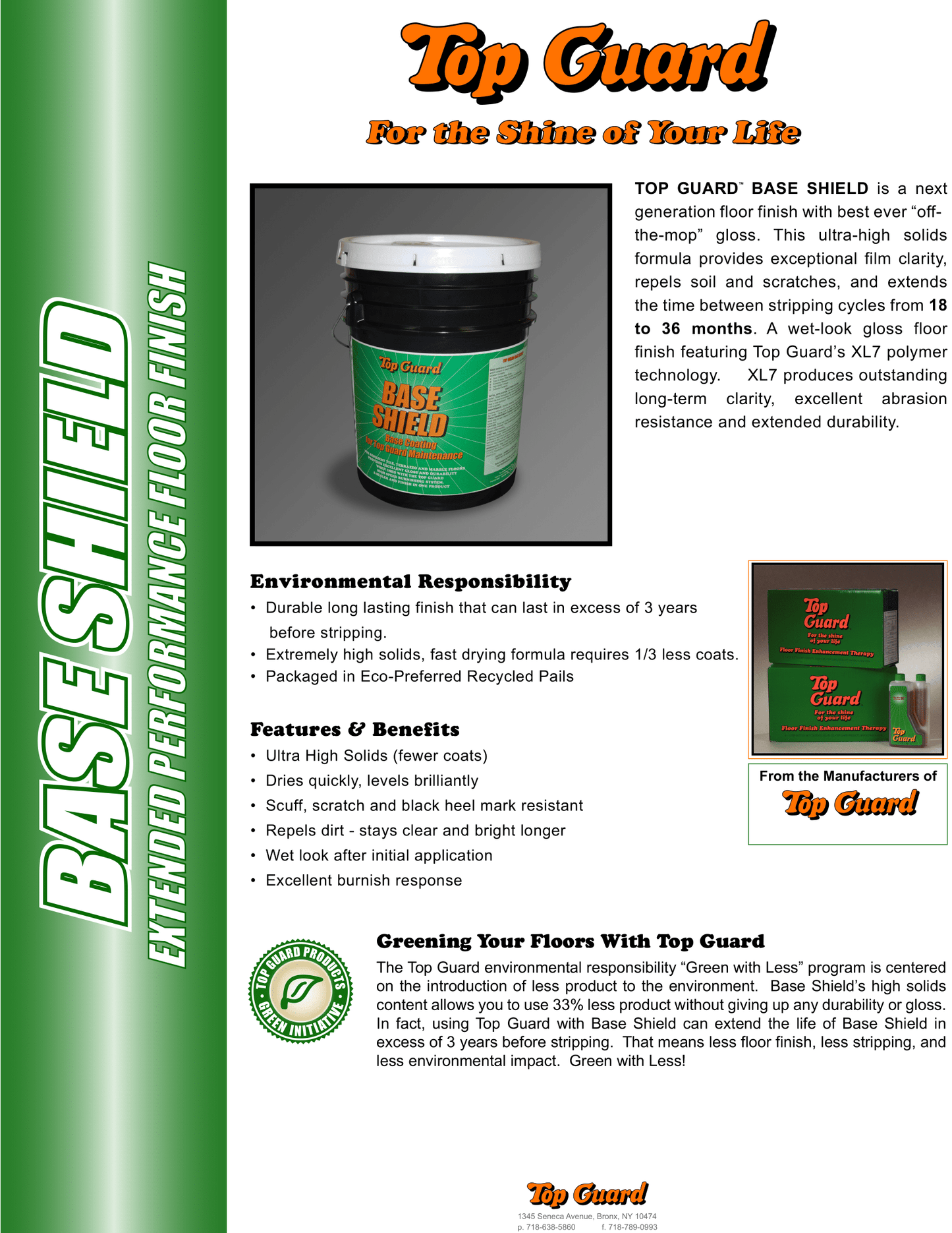 TOP GUARD Base Shield - Revolutionary Floor Finish for Your Floor Care Home Essentials, Gives Floor a Glossy Finish (5 Gallon Pail)