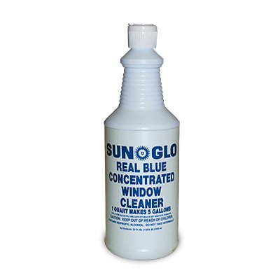 Sun - Glo Real Blue Concentrated Glass Cleaner - Non-Ammoniated, Non-Butyl Window Cleaner for Sparkling & Streak-free Glass and Brighter Windows (12 Per Case)