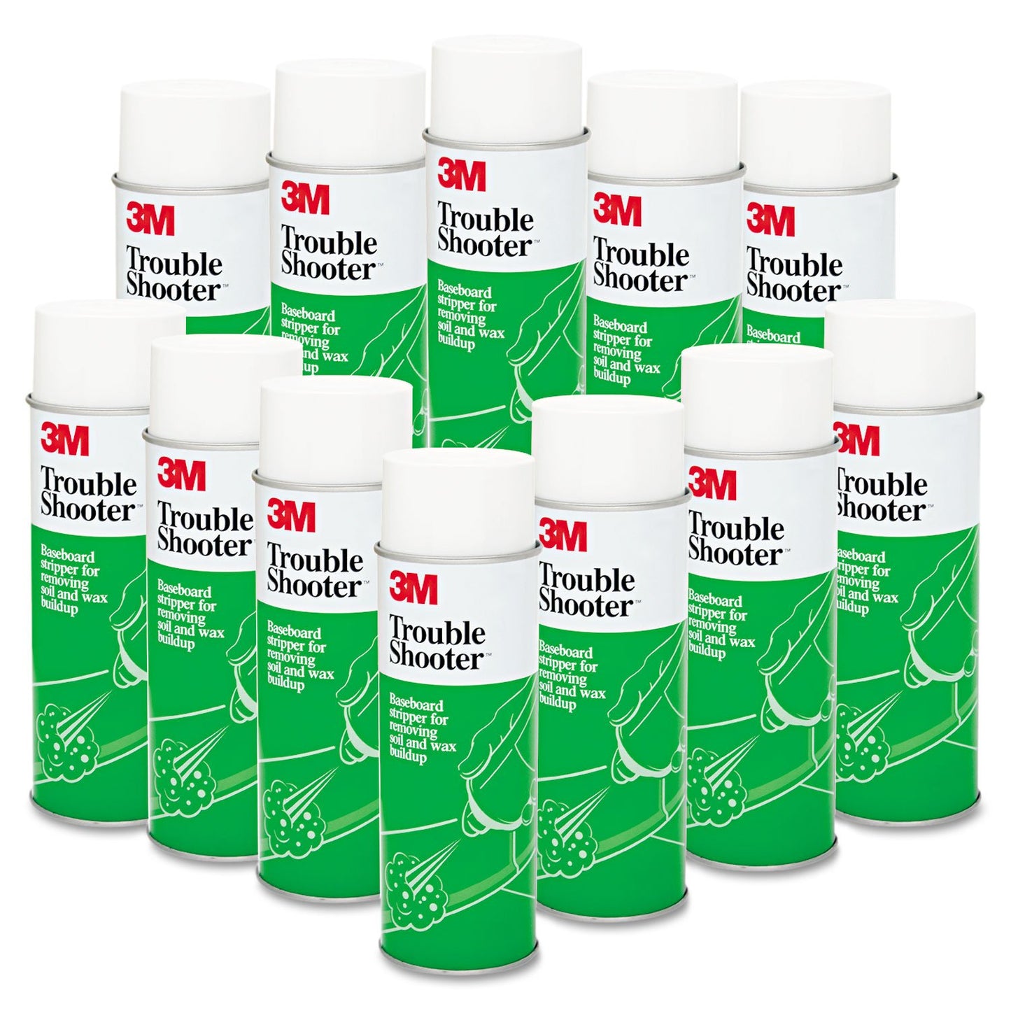 3M 14001 TroubleShooter Baseboard Stripper, 21oz, Aerosol, 12/Carton